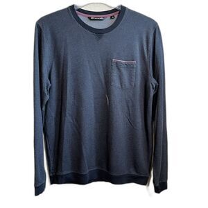 Travis Mathew Sweatshirt Mens Large Charcoal Black Lanegan Crew Neck Pocket Golf